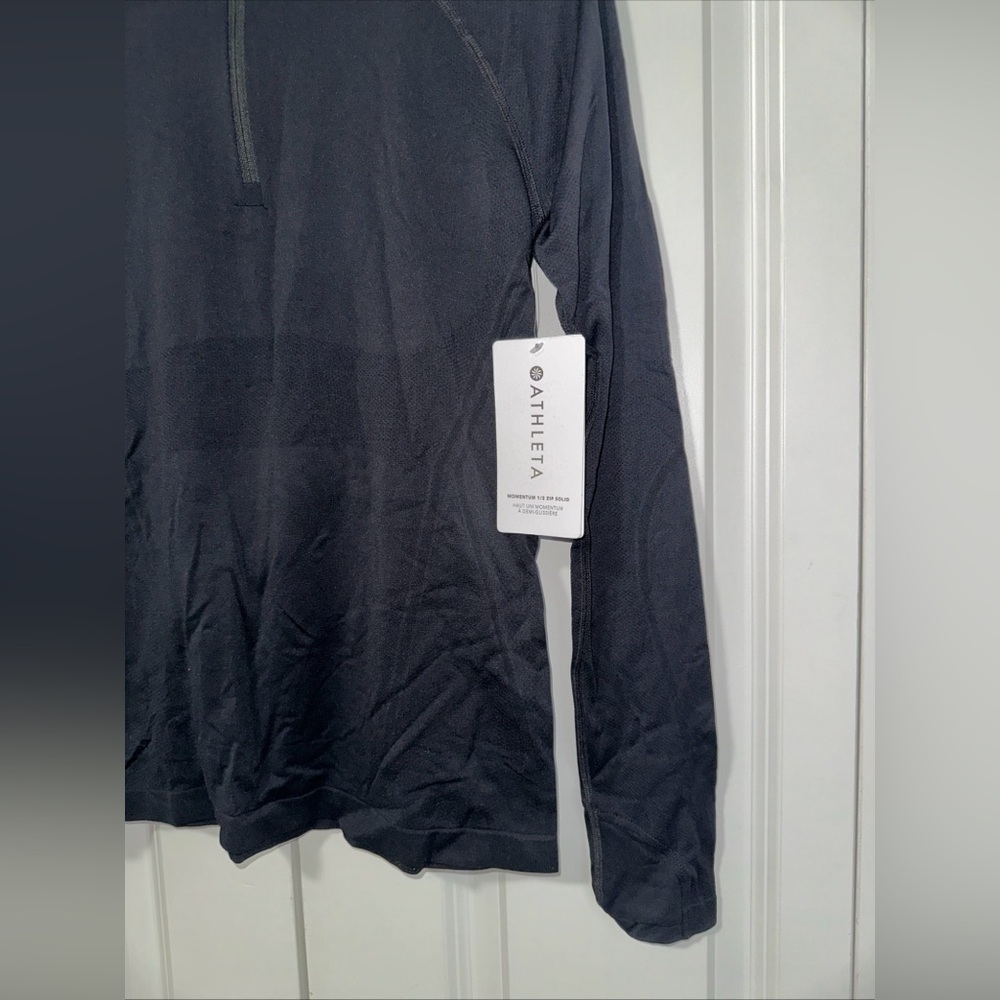 Athleta Momentum 1/2 Zip Solid Lightweight Workout Shirt M NWT - Picture 4 of 5